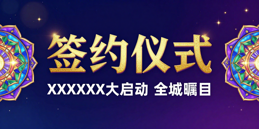 深蓝紫金璀璨仪式感 签约仪式盛大启幕