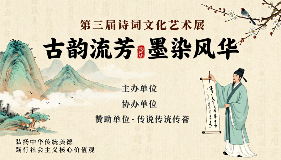 古风诗意：诗词大会展览海报