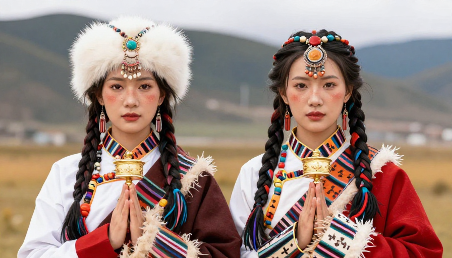 藏族风情写真：两位女性的民族之美与个性风采
