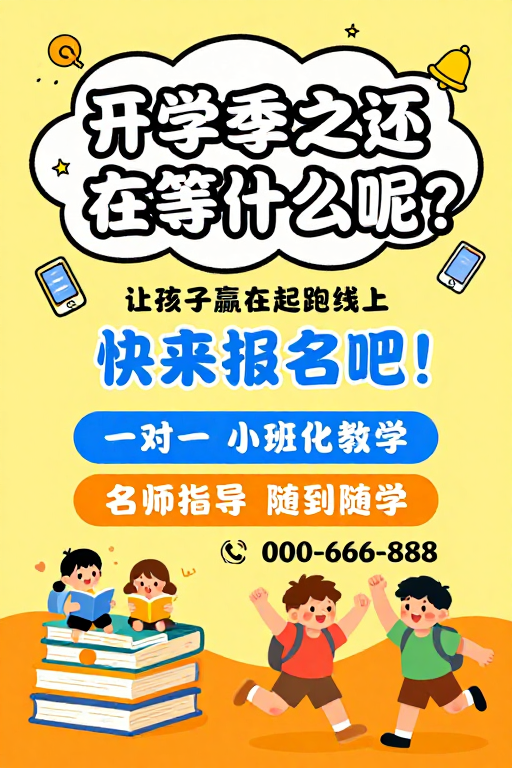 童趣卡通儿童教育招生海报设计图