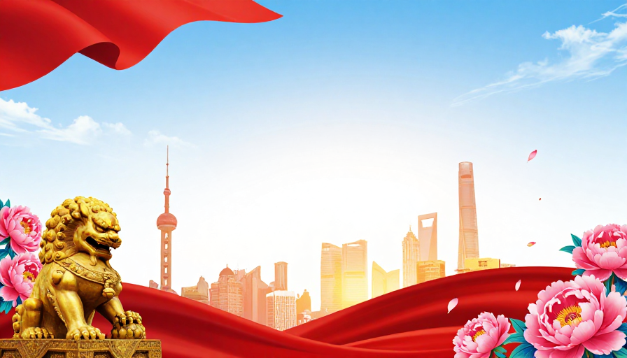 中国风现代主旋律红金庆典背景图