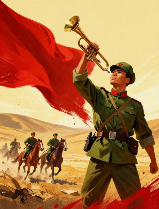 红色热血：革命青年战士号角激昂