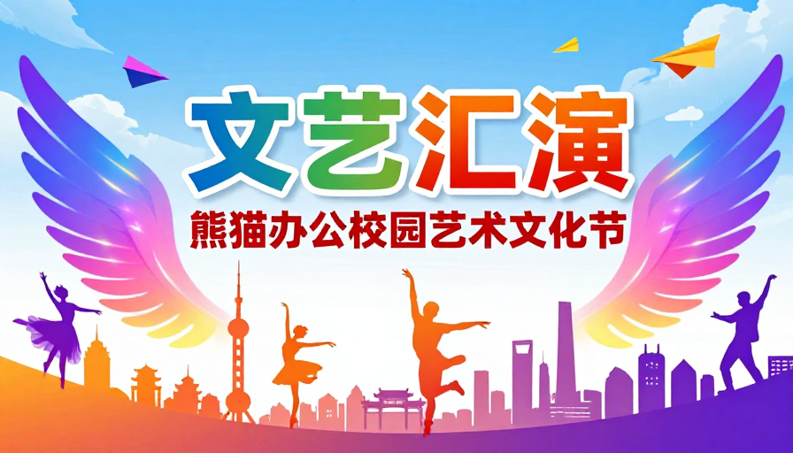 青春飞扬：高饱和校园文艺汇演艺术海报