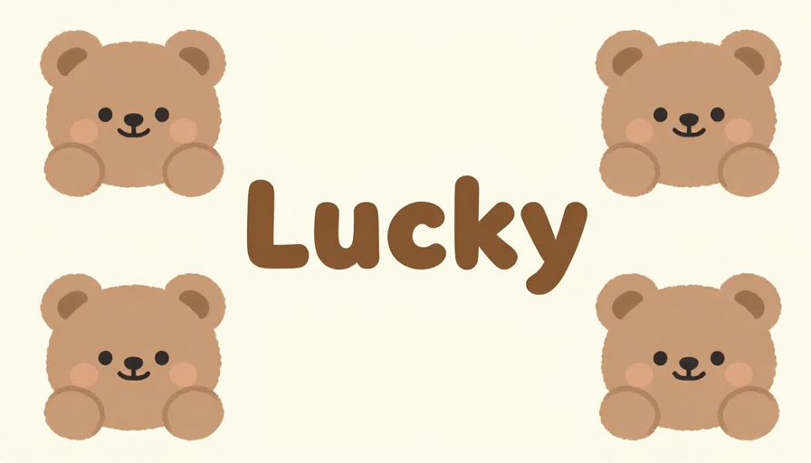 小熊环绕的Lucky治愈系电脑壁纸