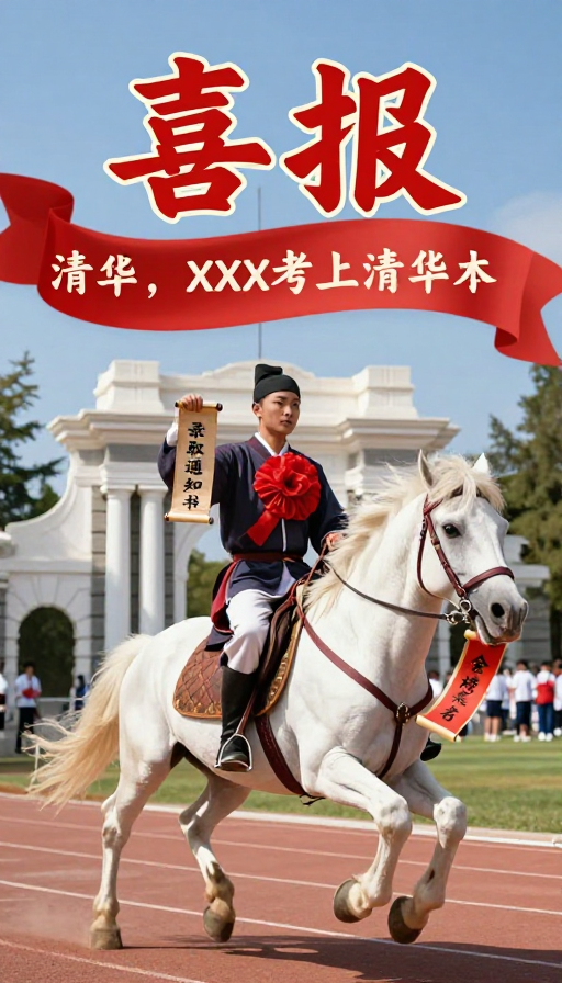 古驿传信庆金榜：清华录取喜报