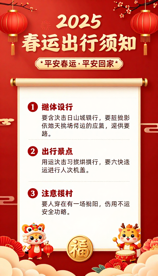 2025 春节春运出行安全提示:平安回家!
