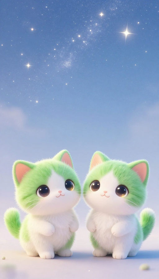 治愈系萌猫:绿白小奶猫的温柔光芒