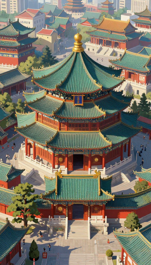 超现实中国古建筑群CG厚涂