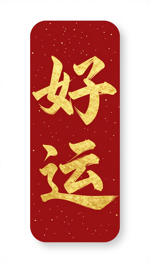 锦鲤送福：中式书法金箔好运海报