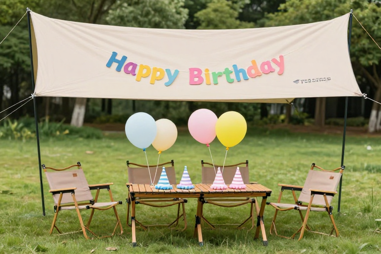 清新户外儿童生日派对现场