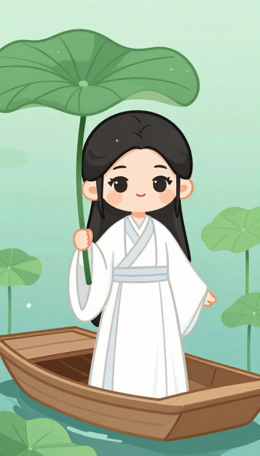 古风白衣少女荷风雅韵