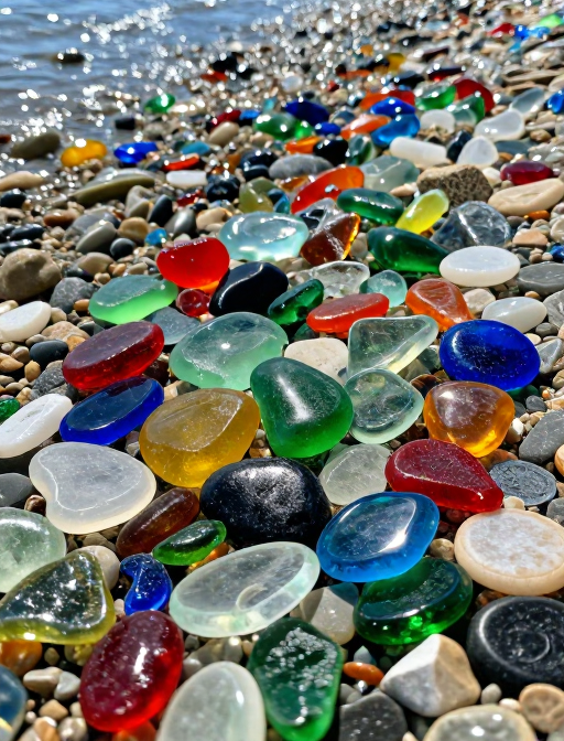 阳光玻璃海滩：自然调色盘的美丽奇景