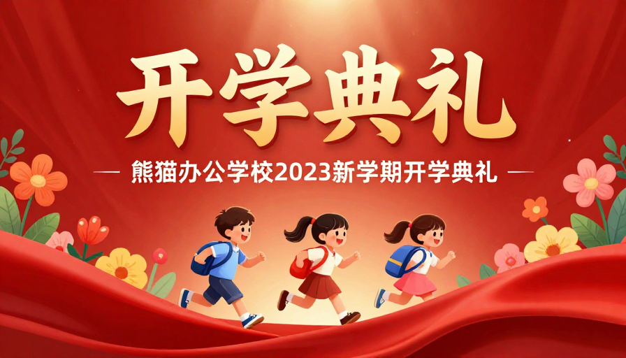 红金交织开学典礼：童趣活力校园盛会