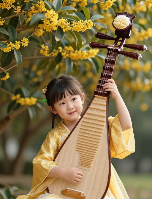 金桂飘香中,童音弹拨岁月温情