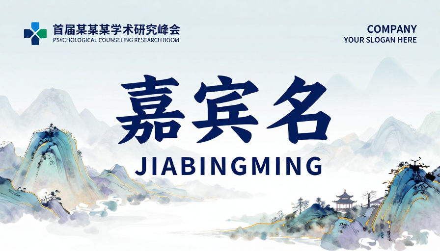 淡雅水墨学术峰会海报,融合东方意境与严谨设计