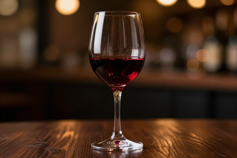 深红酒杯光影艺术：高端酒品宣传视觉