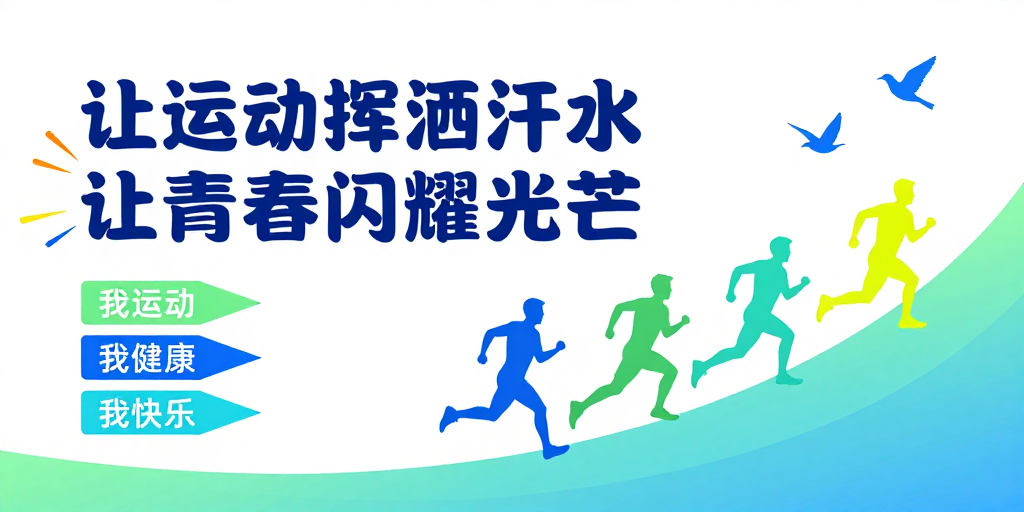 青蓝活力·青春闪耀运动健康海报
