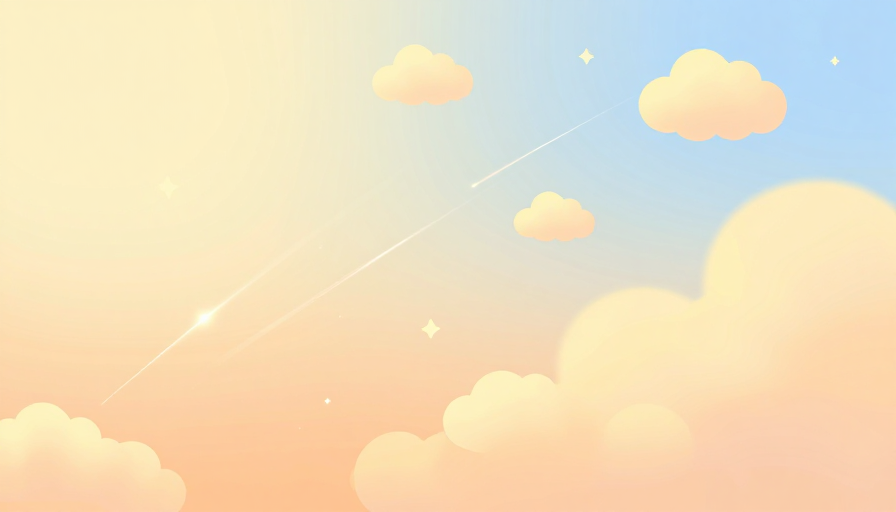 梦幻晨曦插画背景：柔和色彩与轻盈云朵