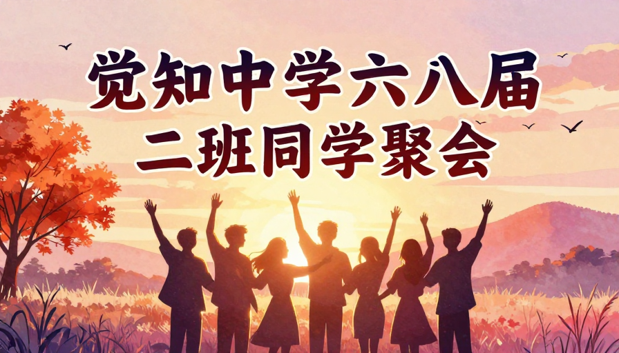 觉知中学六八届二班同学聚会:温暖怀旧与青春激昂的海报