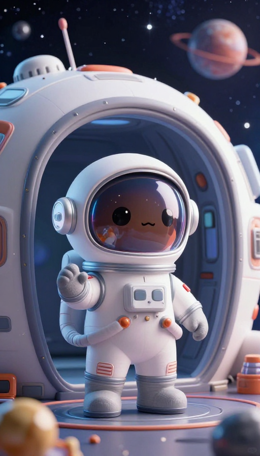 萌趣小宇航告别地球，开启星际冒险之旅
