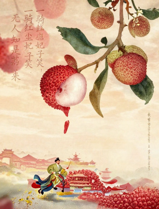 史诗感《长安的荔枝》电影海报:红荔腾涌,古风奇幻