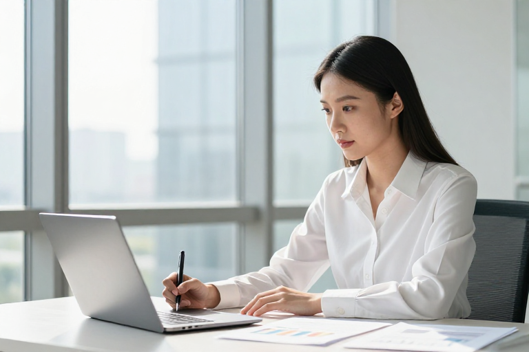 专注高效职场女性办公瞬间