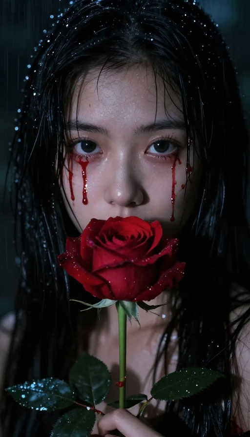 雨夜黑瞳:滴血的玫瑰凝视