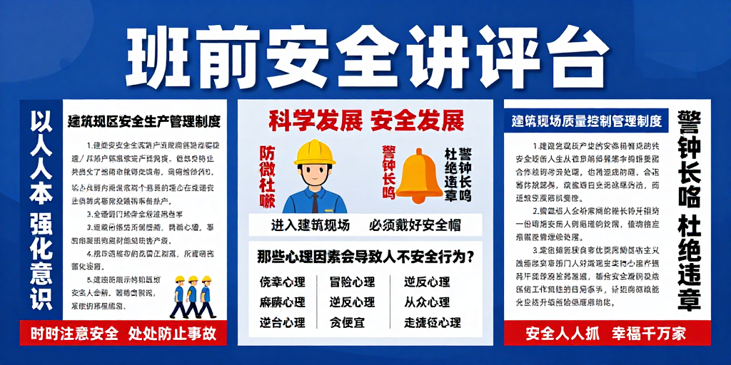 班前安全讲评：安全生产管理制度可视化宣传
