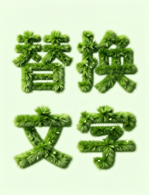 夏日绿意生机：毛茸茸字体创意海报