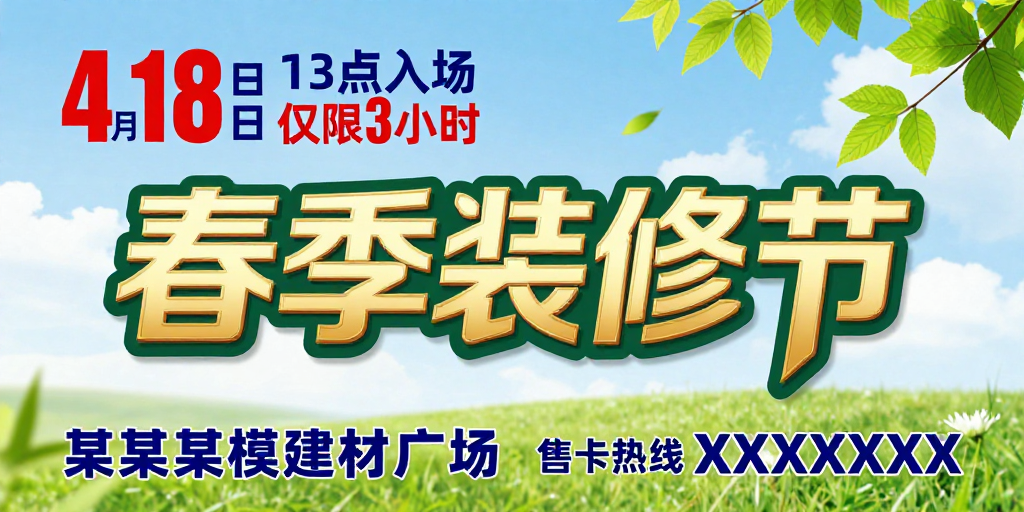 春日焕新季:春季装修节促销海报