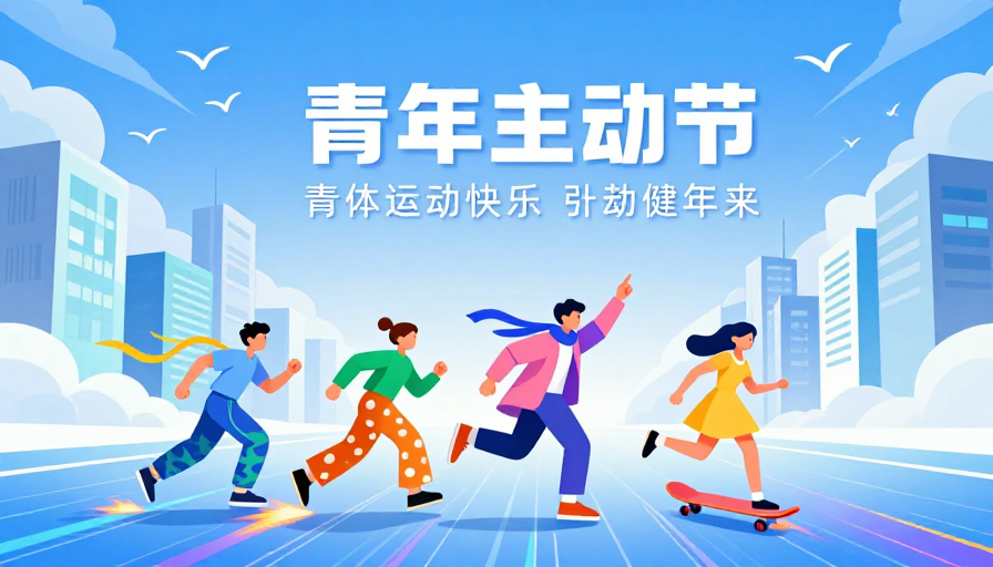 动感都市青春速影·蓝调未来插画