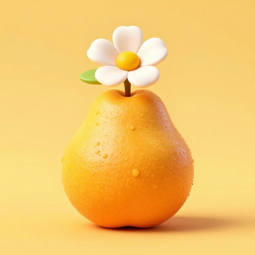 3D动感拟人水果与顶花创意插画
