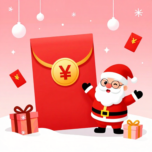 喜庆冬令促销:红包与圣诞老人插画