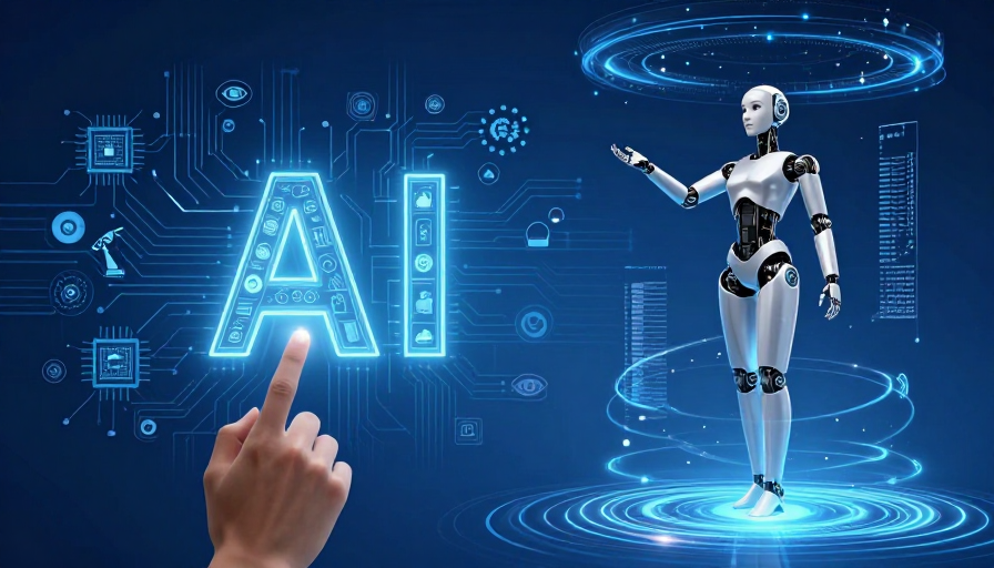 未来科技蓝：AI交互与智能视觉界面