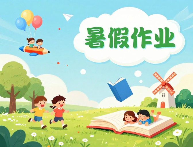 童趣夏日:清新梦幻的暑假作业海报设计