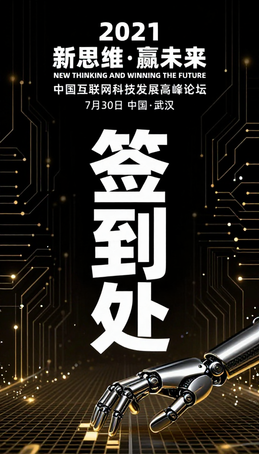 未来科技签到处：高端论坛数字签到视觉设计