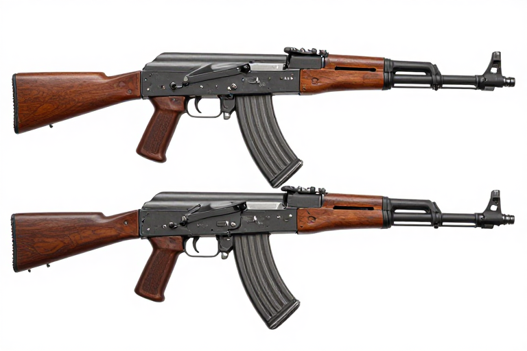 标准型与短管AK-47并列展示