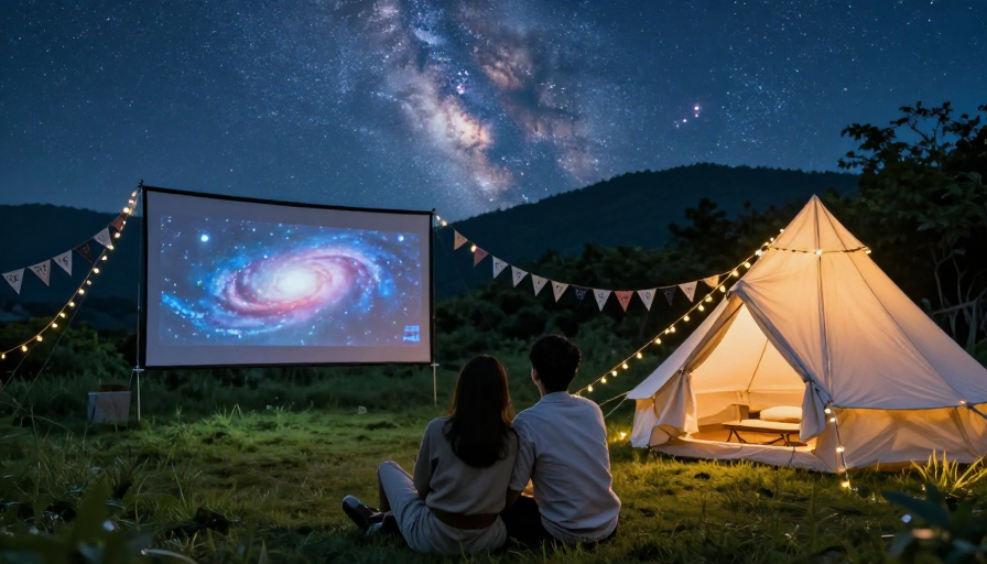 星空下的浪漫：情侣露营夜影