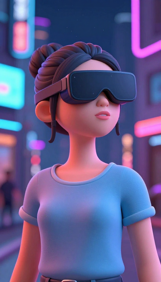 蒸汽波少女霓虹都市 3D高精度建模