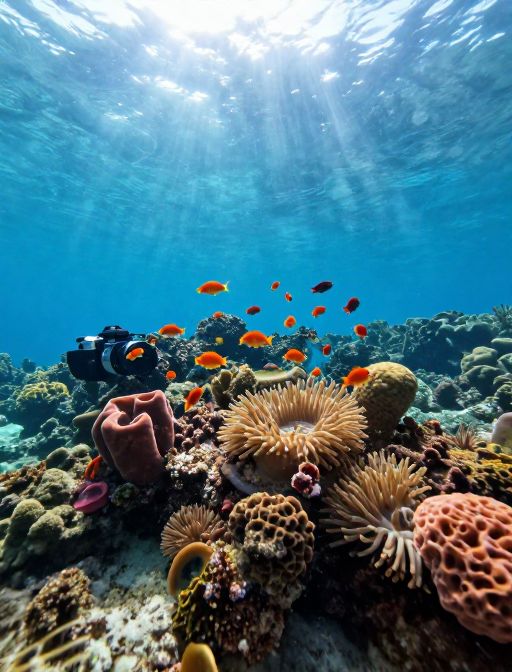 梦幻深海：阳光穿透的斑斓海生奇境
