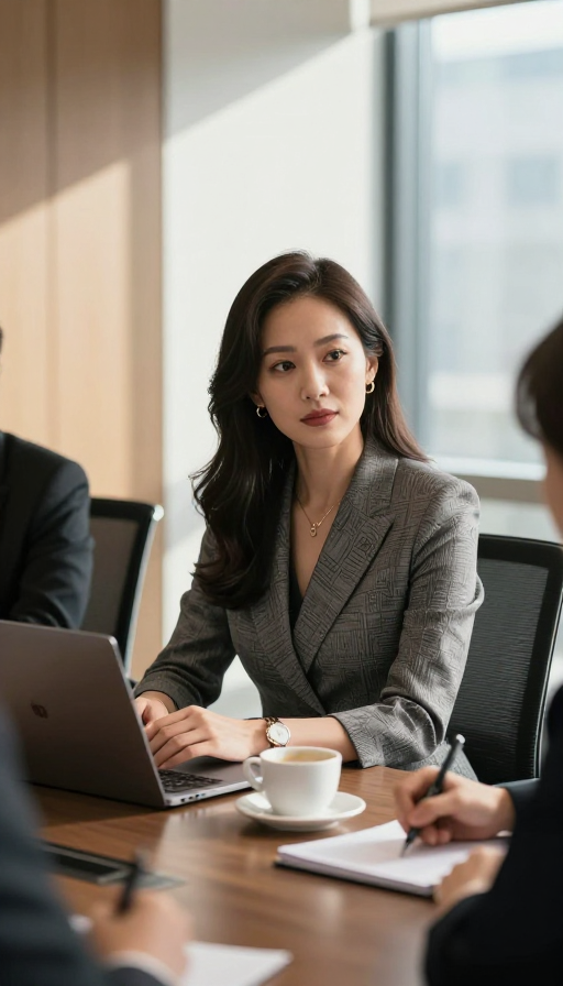 优雅职场女性会议瞬间