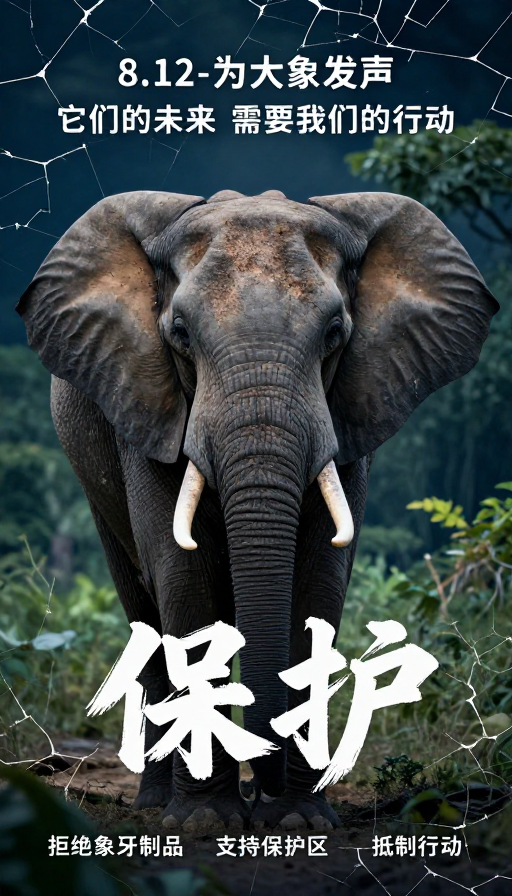 非洲象凝视:为守护自然发声的公益宣传