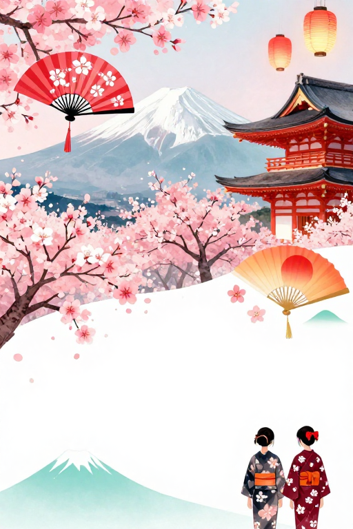 春樱和风物语:清新雅致日式插画