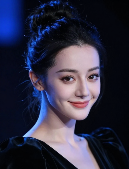 高挑美女优雅肖像：蓝光光影中的电影质感
