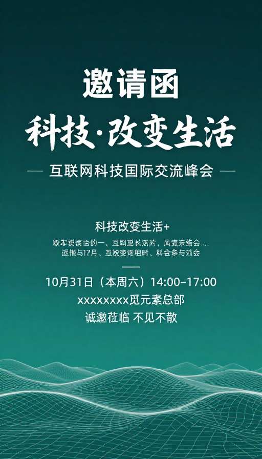 科技峰会现代简约设计邀请函