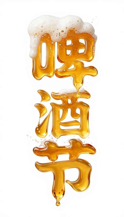 狂放艺术:啤酒泡沫与流动液体创意字体设计