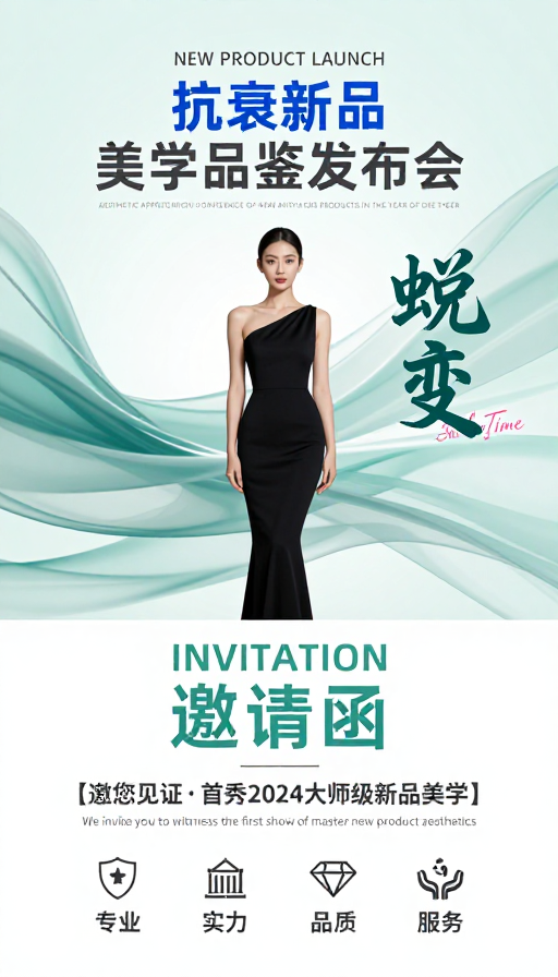 高端抗衰美妆新品发布会海报