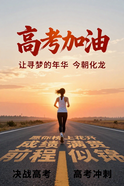 暖色日出激励青春：高考加油·逐梦前行海报