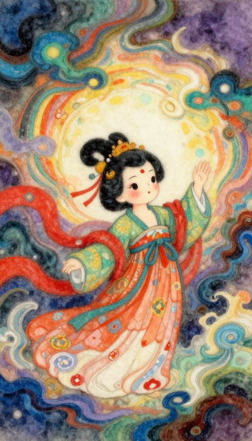 几米式羊毛毡插画:唐宋风情的梦幻叙事