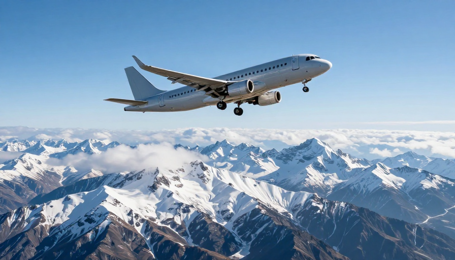 银翼穿云：雪峰下的静谧飞行